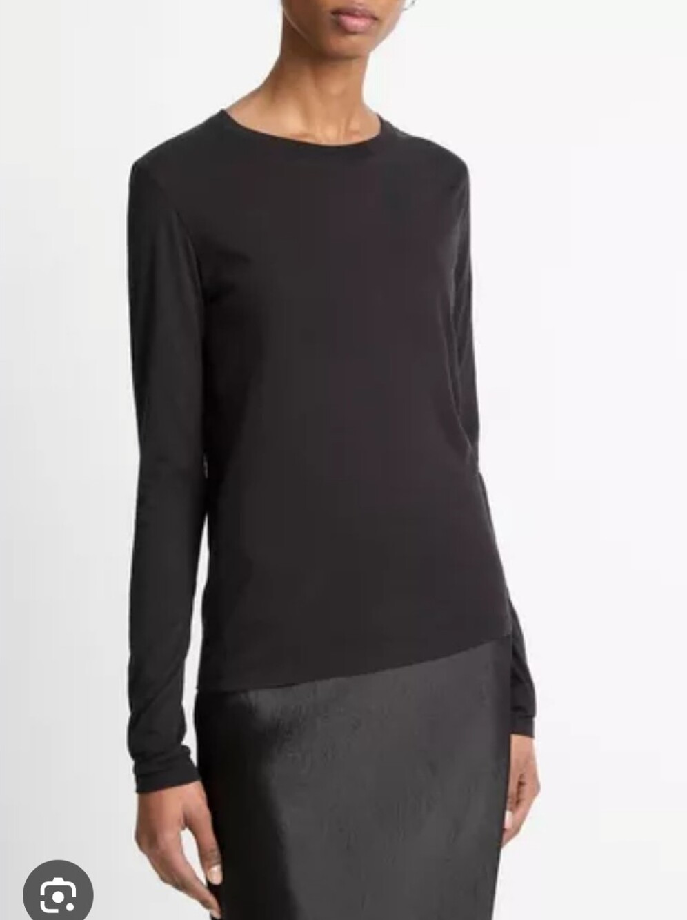 Vince Black Long-Sleeve Crewneck Top